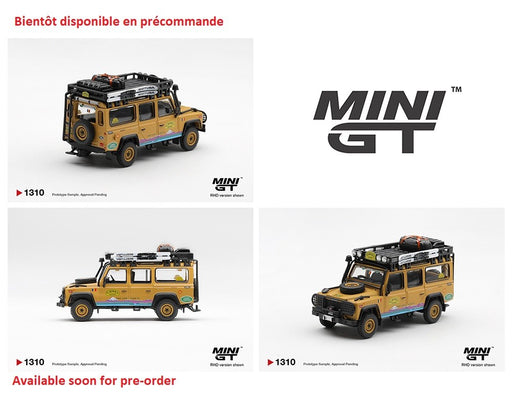 Land Rover Defender 110 1998 Camel Trophy Tierra del Fuego CT.36 Romania - Mini GT - 1:64 - MGT01310 Passion Diecast