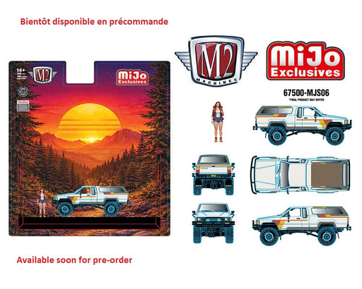 Diorama Series 1985 Toyota Truck 4×4 with Camper Shell with Female Camper Figure - M2 Machine - 1:64 - 67500-MJS06