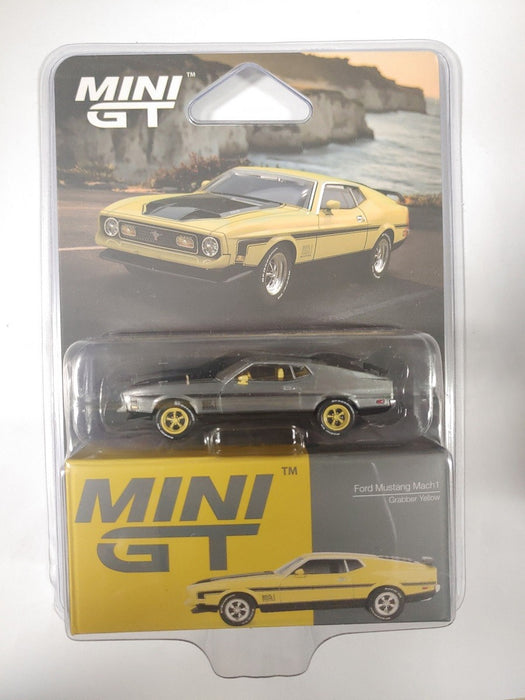 CHASE CAR Ford Mustang Mach 1 - Jaune Grabber - Mini GT - 1:64 - MGT01139GR Passion Diecast