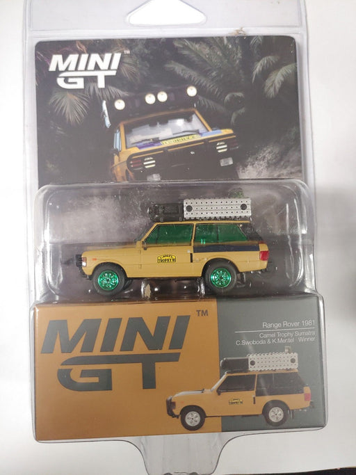 CHASE CAR Range Rover 1981 Camel Trophy Sumatra C.Swoboda & K.Mentel Winner - Yellow - Mini GT - 1:64 - MGT01144GR