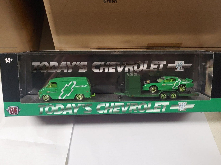 CHASE CAR 1971 Chevrolet Van G10 & 1985 Chevrolet Camaro IROC-Z - M2 1/64 - 36000-94 CGR