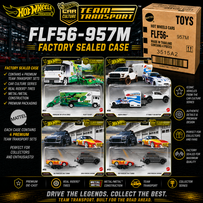 Team Transport M Case 2026 Set of 4 - Hot Wheels - 1/64 - FLF56-957M -  Passion Diecast 