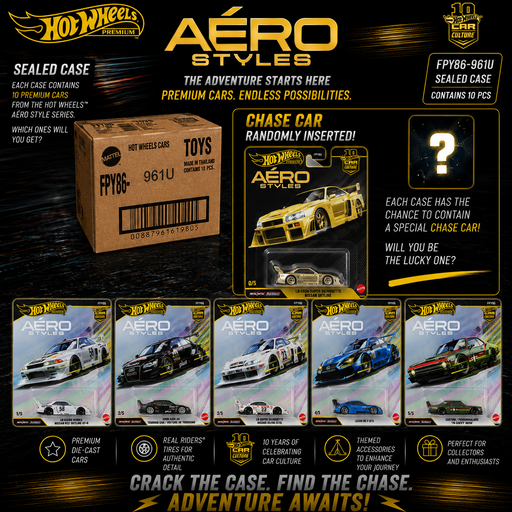 Car Culture 10th Anniversary 2026 - Areo Style - Release U Set Of 10 Cars - Hot Wheels 1:64 - FPY86-961U