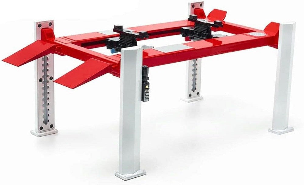 Manual Four-Post Lift in Red And White - Greenlight - 1/18 - 12888 - Passion Diecast 