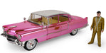 1955 Cadillac Fleetwood Series 60 Pink Cadillac Chrome Edition with Elvis Gold Suit Figure - GL 1/18 - 13723 Passion Diecast