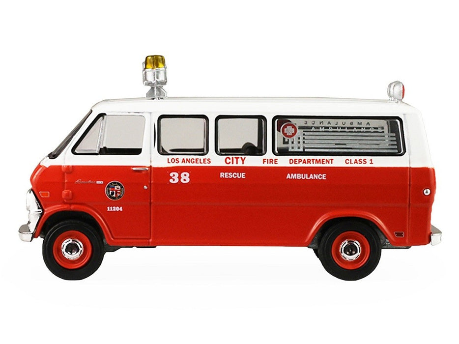 1969 Ford Econoline Ambulance - Los Angeles Fire Department - Fire Rescue Series 5 - 1/64 Greenlight - 67070 B