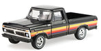 1977 Ford F-100 Pickup Truck in Raven Black - Free Wheeling Stripes - Hobby Exclusive - 1/64 Greenlight - 30571