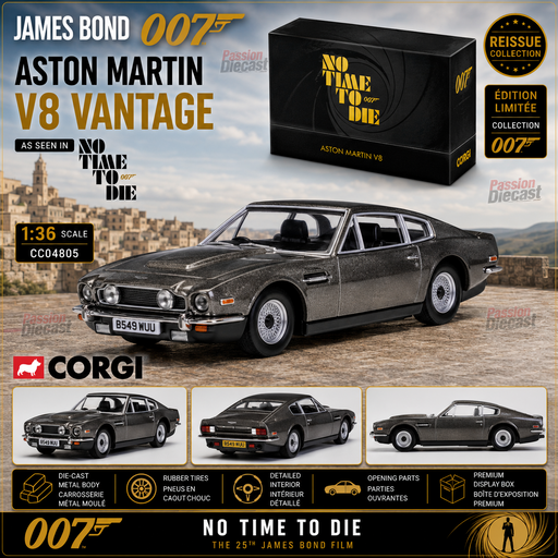 James Bond - Aston Martin V8 Vantage - No Time To Die  - Corgi 1:36 - CC04805 Passion Diecast