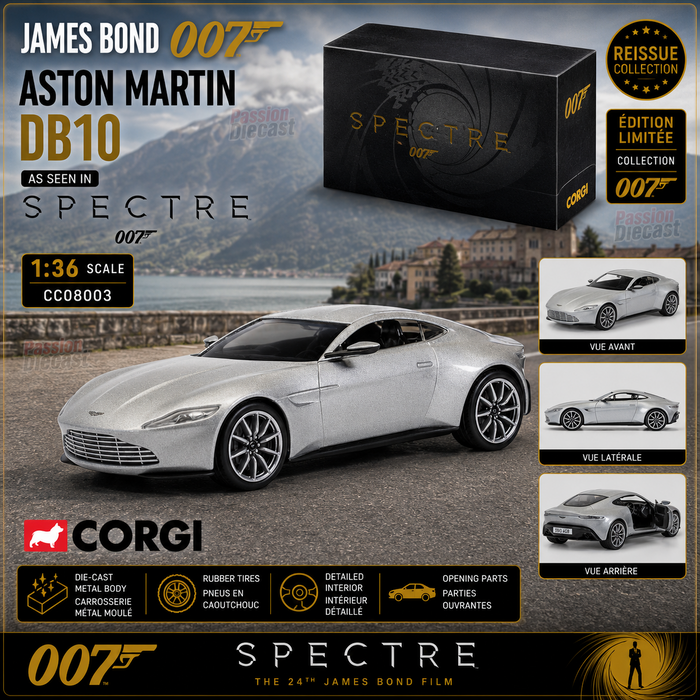 Aston Martin DB10 James Bond 007 'Spectre' - Corgi 1:36 - CC08003 Passion Diecast