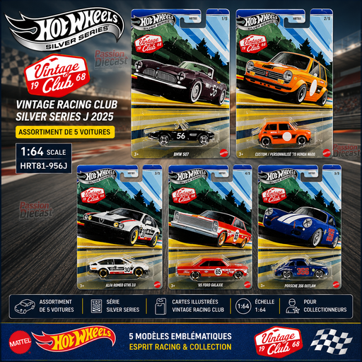 Hot Wheels 1:64 Vintage Grand Prix J 2026 Assortment SET OF 10 CARS - HRT81-956J Passion Diecast