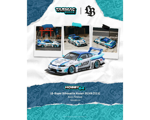 LB-Super Silhouette Nissan SILVIA (S15) Auto Finesse - White - Tarmac Works - 1/64 - T64-091-AF Passion Diecast