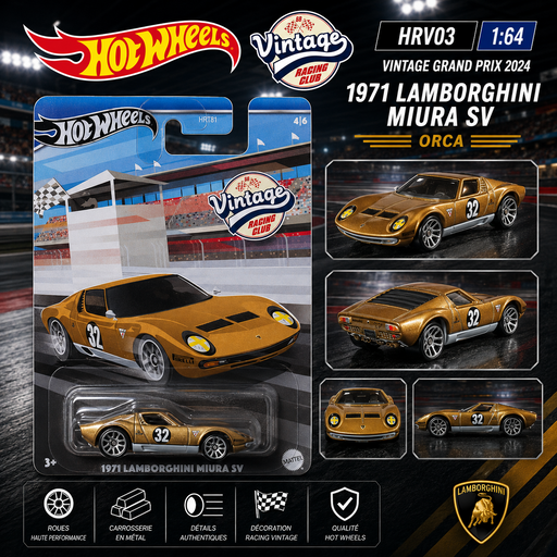 Vintage Grand Prix 2024 - 1971 Lamborghini Miura SV Orca - Hot Wheels 1:64 - HRV03