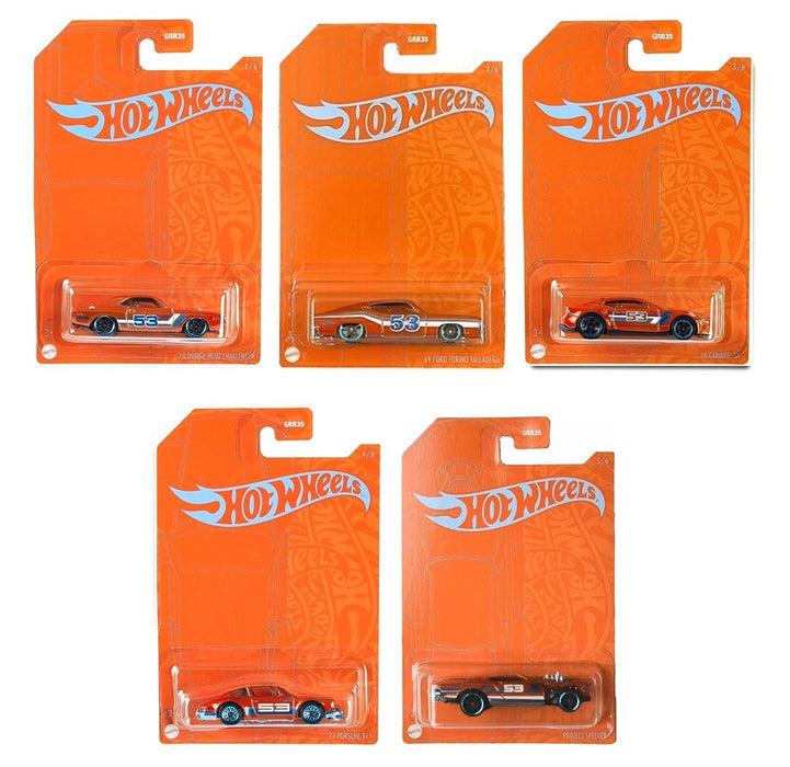 Hot Wheels 1:64 Orange And Blue EMC Exclusive 2021 A Assortment Set of 5 pcs - GRR35-956B  - Passion Diecast