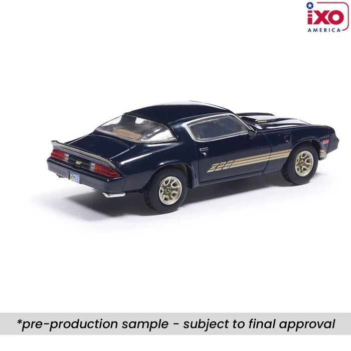 1980 Chevrolet Camaro Z28 - Dark Blue Metallic/Gold Stripe - IXO Models - 1:64 - IA64018 Passion Diecast
