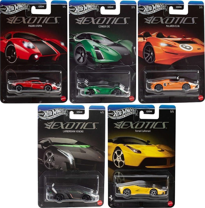 Hot Wheels 1:64 Exotics Silver Series 2026 Assortment SET OF 5 CARS - GDG44-957U Passion Diecast