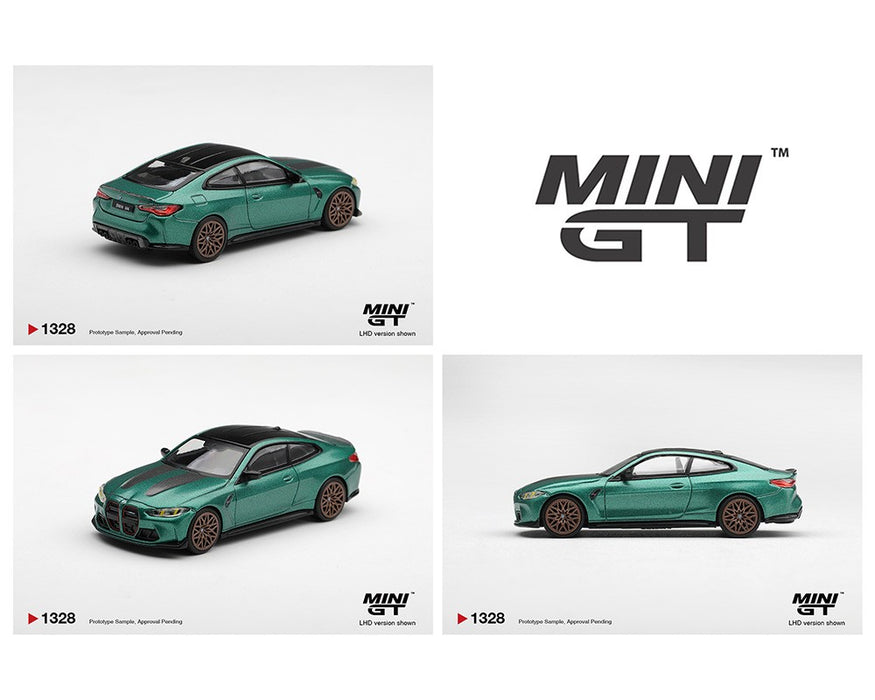 BMW M4 CS Frozen Isle of Man Green Metallic - Mini GT - 1:64 - MGT01328 Passion Diecast