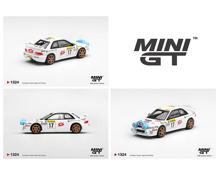 Subaru Impreza WRC98 No.17 1999 Rally Monte-Carlo - White - Mini GT - 1:64 - MGT01324 Passion Diecast