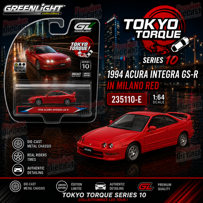 1994 Acura Integra GS-R in Milano Red - Mexican Military - Tokyo Torque Series 10 - 1/64 Greenlight - 235110 E