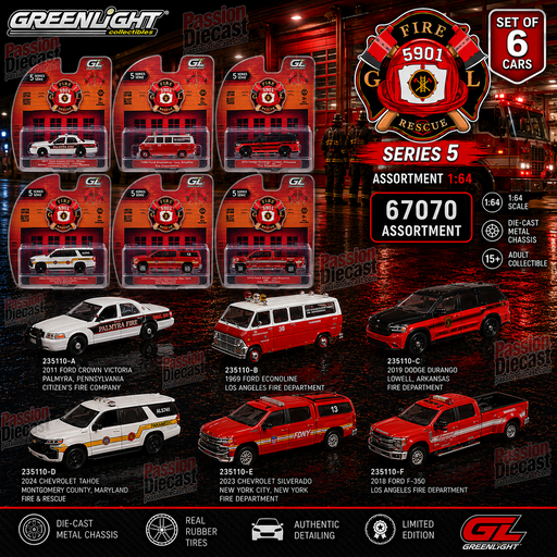 Fire Rescue Series 5 - Assortment - 1/64 Greenlight - 67070 Passion Diecast