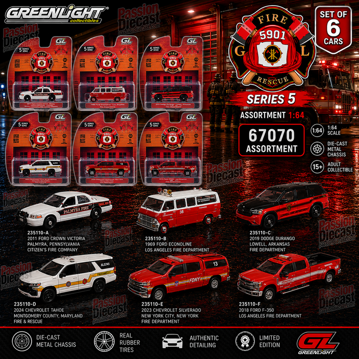 Fire Rescue Series 5 - Assortment - 1/64 Greenlight - 67070 Passion Diecast