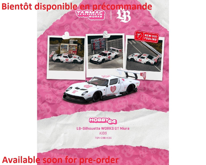 LB-Silhouette WORKS GT Miura KIDS - White - Tarmac Works - 1/64 - T64-098-KDS Passion Diecast