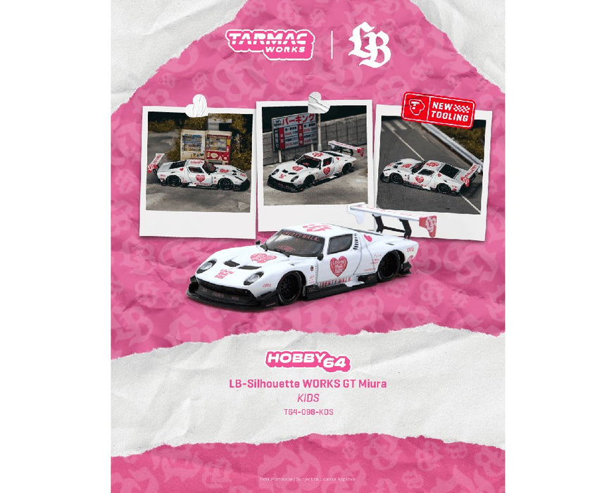 LB-Silhouette WORKS GT Miura KIDS - White - Tarmac Works - 1/64 - T64-098-KDS Passion Diecast