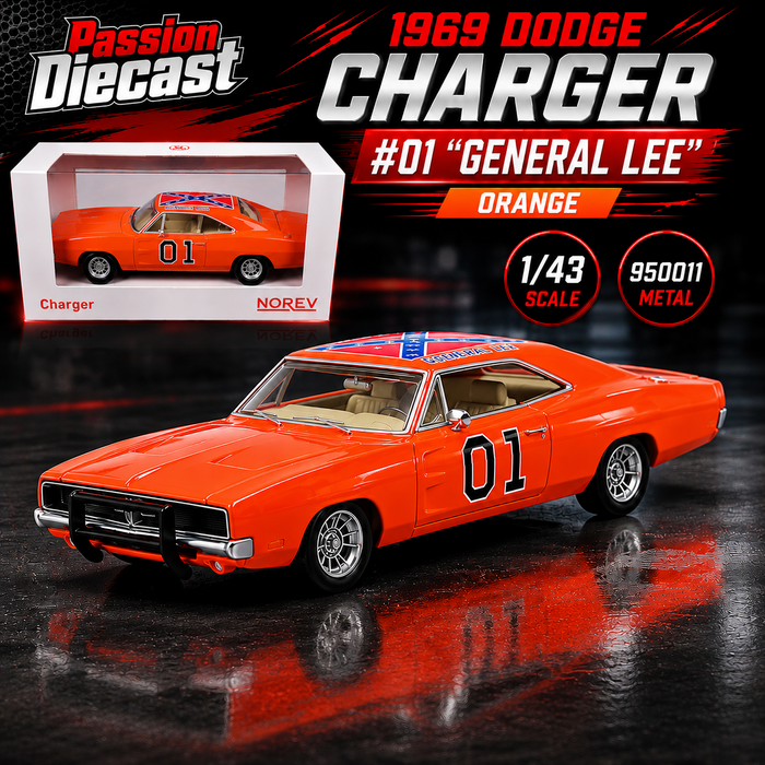 1969 Dodge Charger 01 "General Lee" Orange  Norev 1/43  950011
