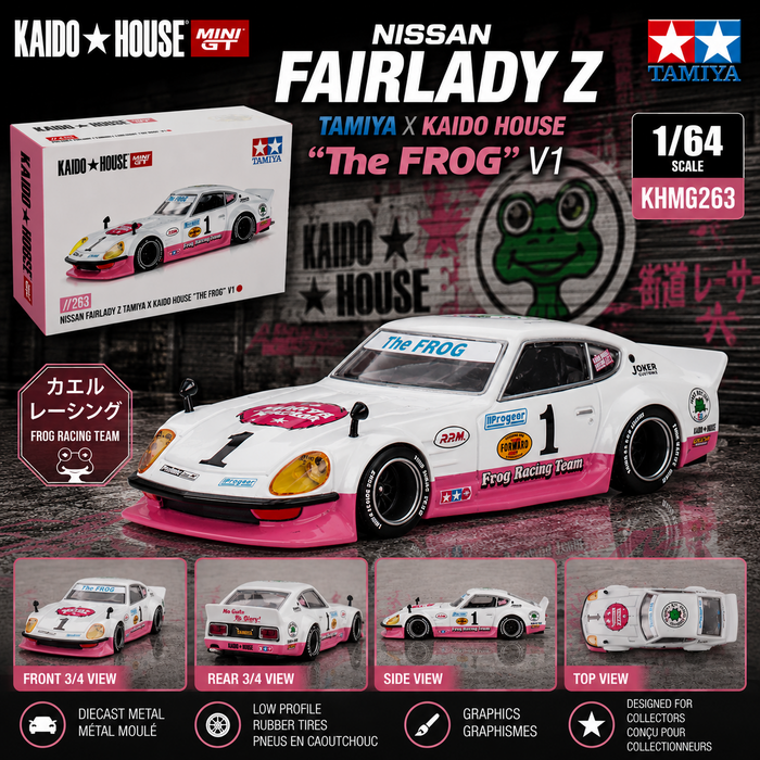 Nissan Fairlady Z TAMIYA x KAIDO HOUSE "The FROG" V1 - Mini GT & Kaido★House 1/64 - KHMG263 Passion Diecast
