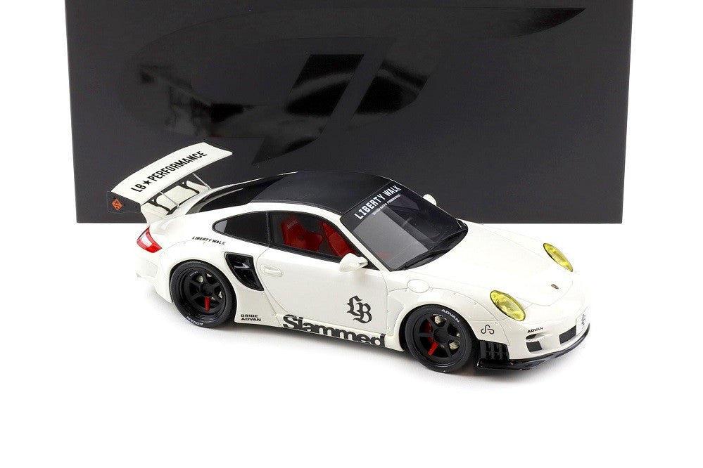 Porsche 911 997 Turbo LB-Works Liberty Walk white - 1/18 - GT SPIRIT - GT958 Passion Diecast