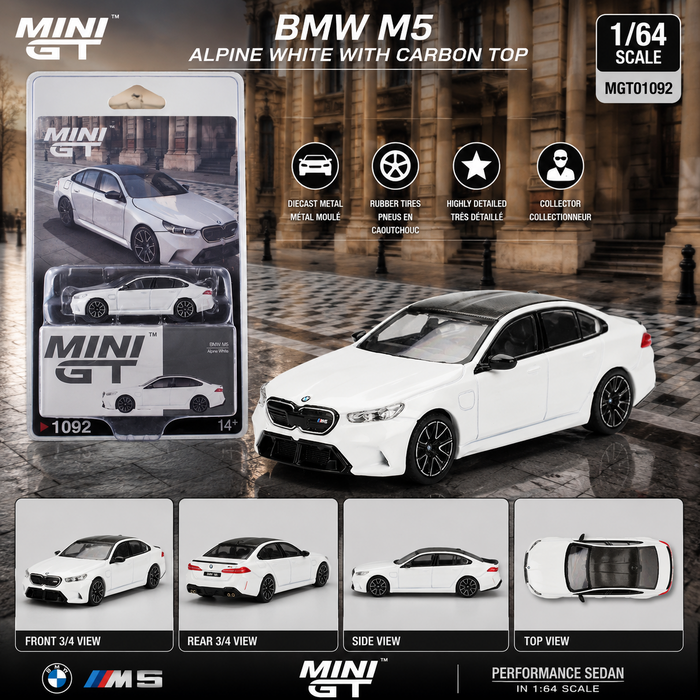 BMW M5 - Alpine White - Mini GT - 1:64 - MGT01092 Passion Diecast