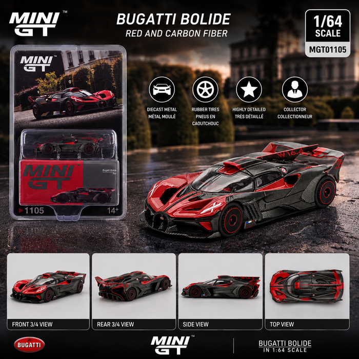Bugatti Bolide - Red - Mini GT - 1:64 - MGT01105 Passion Diecast