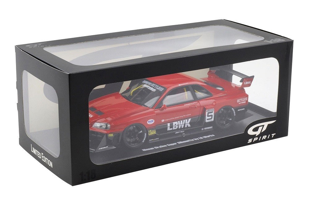 Nissan GT-R R34 Super Silhouette Liberty Walk Active red 2020 - 1/18 - GT SPIRIT - GT570 Passion Diecast