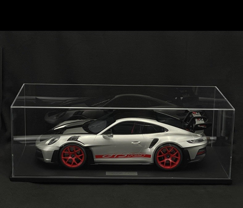 Porsche 911 GT3 RS Type 992.1 2022 Weissach Package Silver GT / Red Stripes - 1/8 - GT SPIRIT - GTS802001 Passion Diecast