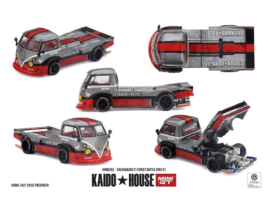 Volkswagen T1 Street Battle Spec V1 - Mini GT & Kaido★House 1/64 -  KHMG292 Passion Diecast