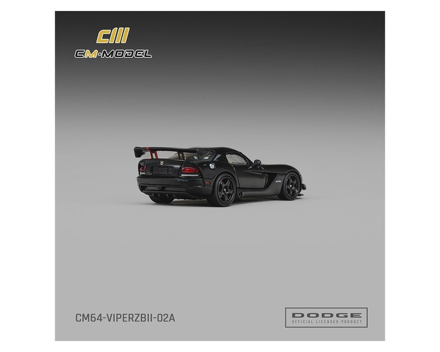 Dodge Viper ARC (ZBI) -DODGE Black with Viper Red Racing Stripes - CM Model - 1:64 - CM64-VIPERZBII-02A Passion Diecast