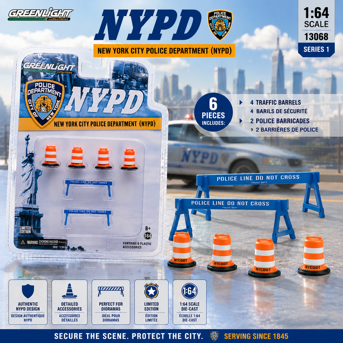 NYPD Road Accessory Pack Series 1  -  Greenlight 1/64 - 13068