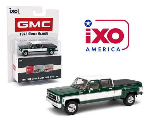 GMC Sierra Grande 3500 Crew Cab Dually - Green White - IXO Models - 1:64 - IA64006