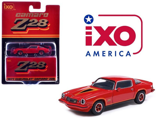 1977 Chevrolet Camaro Z28 - Red with Hood Stripes - IXO Models - 1:64 - IA64010