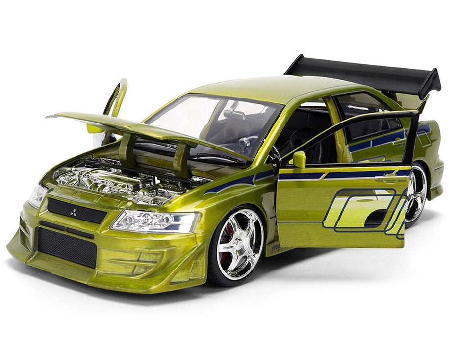 Brians Mitsubishi Lancer Evolution VII Green Color Brush Finish - Fast & Furious 25 Years - Jada 1/24 - 37874 Passion Diecast