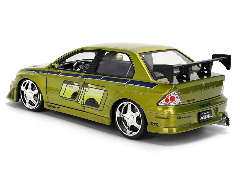Brians Mitsubishi Lancer Evolution VII Green Color Brush Finish - Fast & Furious 25 Years - Jada 1/24 - 37874 Passion Diecast