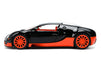 2011 Bugatti Veyron Black with Orange Accents and Orange Interior - Hyper-Spec - Jada 1/24 - 37642
