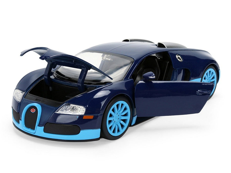 2011 Bugatti Veyron Black Dark Blue with Light Blue Accents - Hyper-Spec - Jada 1/24 - 37643