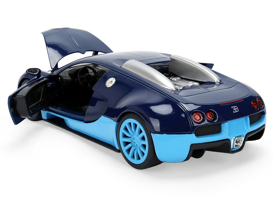2011 Bugatti Veyron Black Dark Blue with Light Blue Accents - Hyper-Spec - Jada 1/24 - 37643