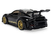 Porsche 911 (992) GT3 RS Black with Carbon Top and Hood Stripes and Gold Wheels - Hyper-Spec - Jada 1/24 - 37810