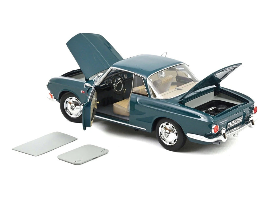 VW Karmann Ghia 1500 1963 Smaragd Green - Norev - 1:18 - 188648 - Passion Diecast