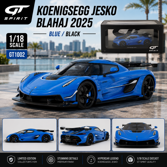 Koenigsegg Jesko Blahaj 2025 blue/ black - 1/18 - GT SPIRIT - GT1002 Passion Diecast