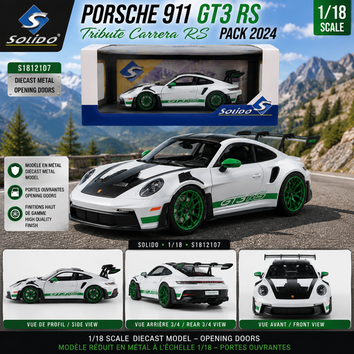 Porsche 911 GT3 RS Tribute Carrera RS PACK 2024 - Solido - 1/18 - S1812107 - Passion Diecast 