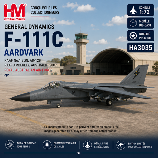 (Free shipping)  General Dynamics F-111C Aardvark / RAAF No.6 Sqn, Amberley, Australia, 90 years / HM 1:72  HA3034