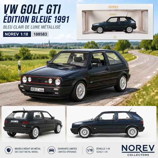 VW Golf GTI Edition Blue 1991 Moonlight Blue metallic - Norev - 1:18 - 188583 - Passion Diecast