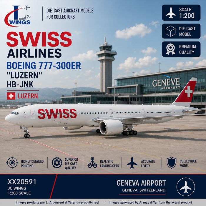 Swiss Airlines Boeing 777-300ER "Luzern" / HB-JNK / JC Wings / 1:200 / XX20591